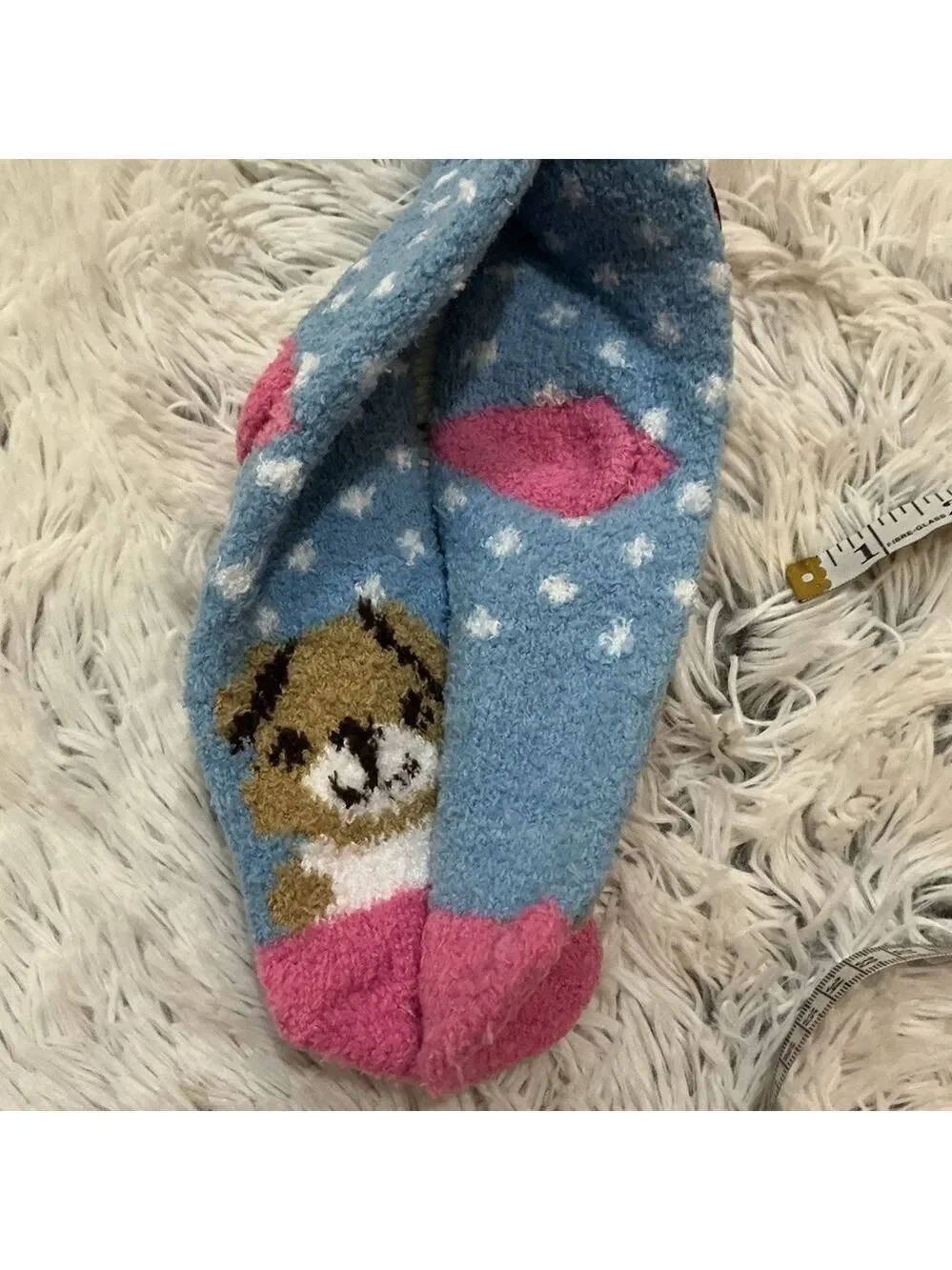 Kohls Shine holiday dog themed fuzzy sock